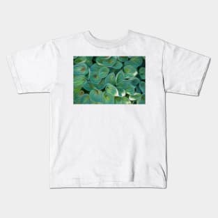 Hosta 'Dinky Donna' oil painting effect. Kids T-Shirt